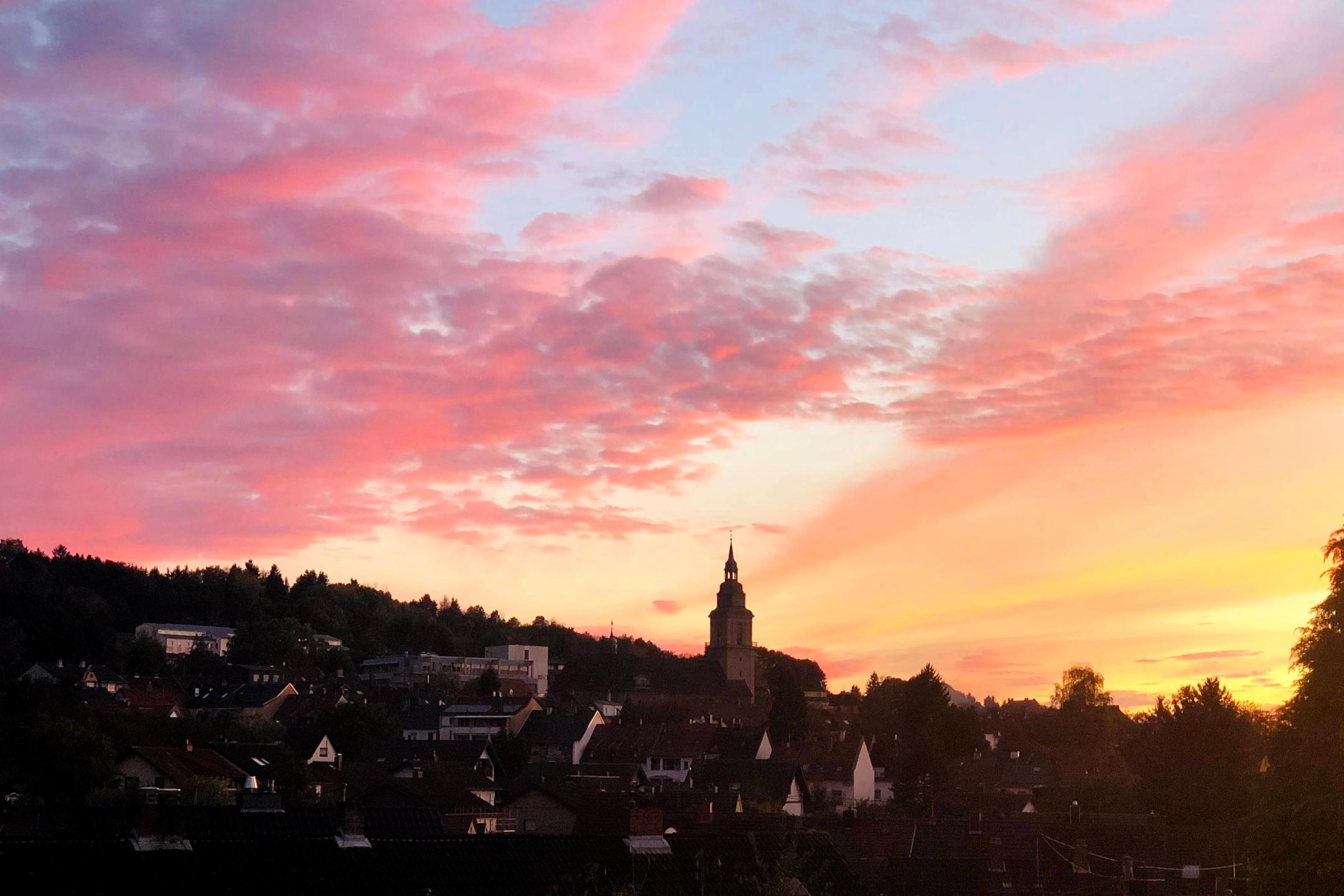 Sonnenuntergang über Wiebelskirchen